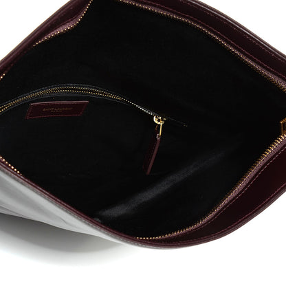 Saint Laurent Smooth Calfskin Large Letters Fold-Over Clutch Burgundy 13 of 16