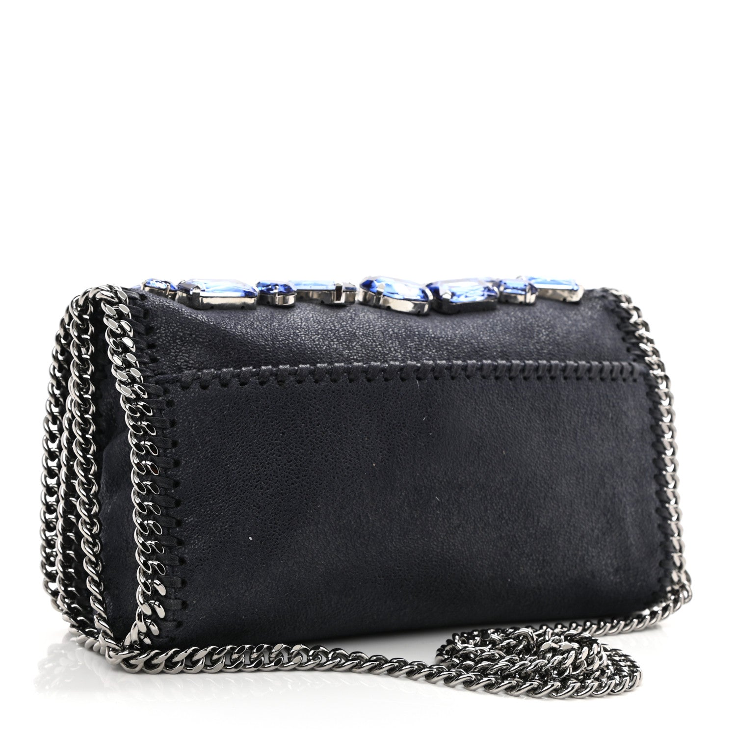 Stella McCartney Shaggy Deer Falabella Crystal Embellished Crossbody Bag Blue 3 of 9