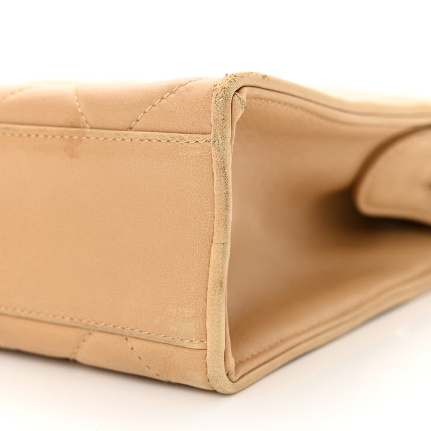 Lambskin Quilted Diamond CC Bekko Chain Shoulder Bag Beige