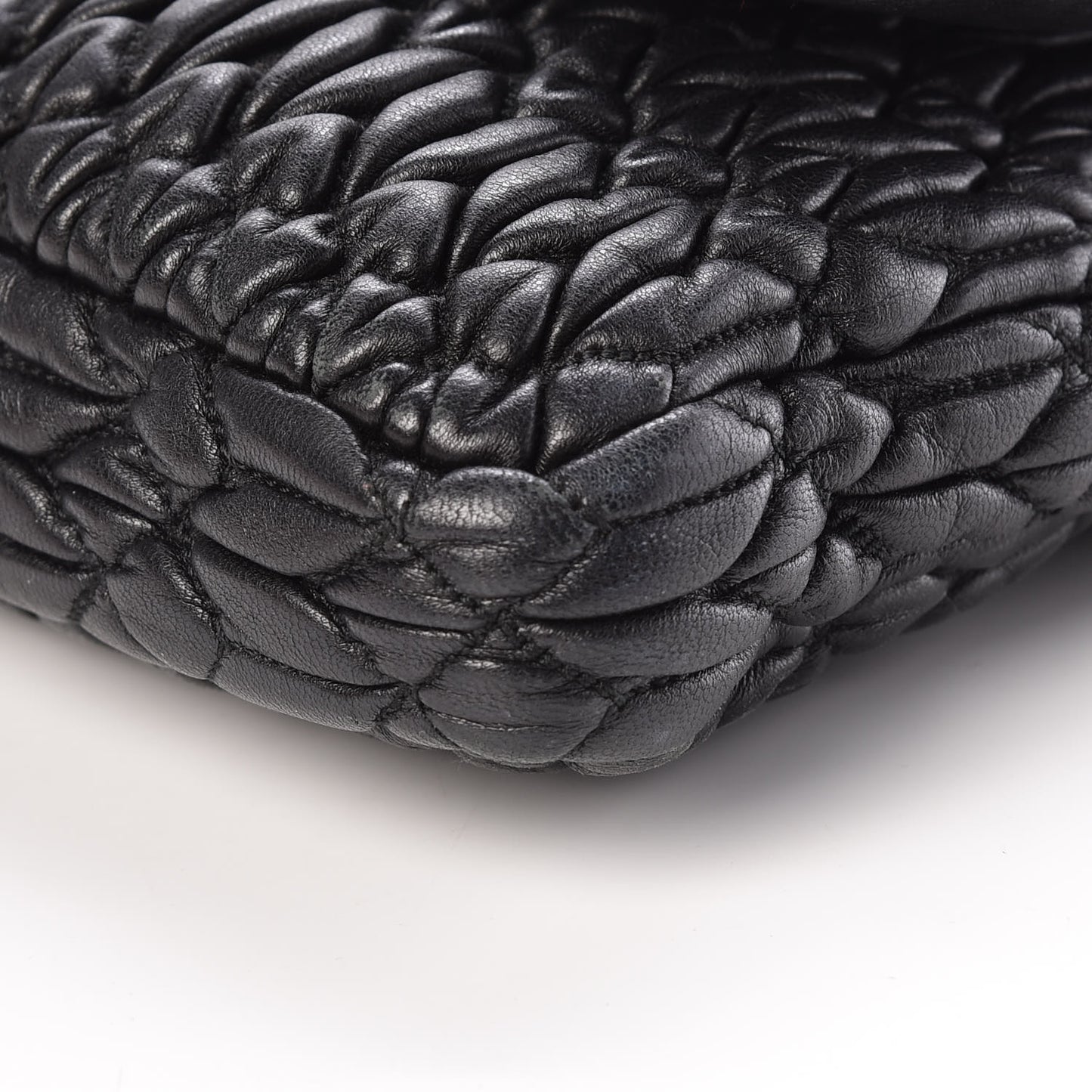 Nappa Matelasse Crystal Flap Clutch Black