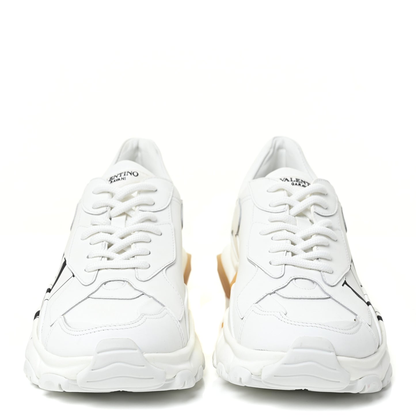 Calfskin VLTN Bounce Sneakers 37.5 White