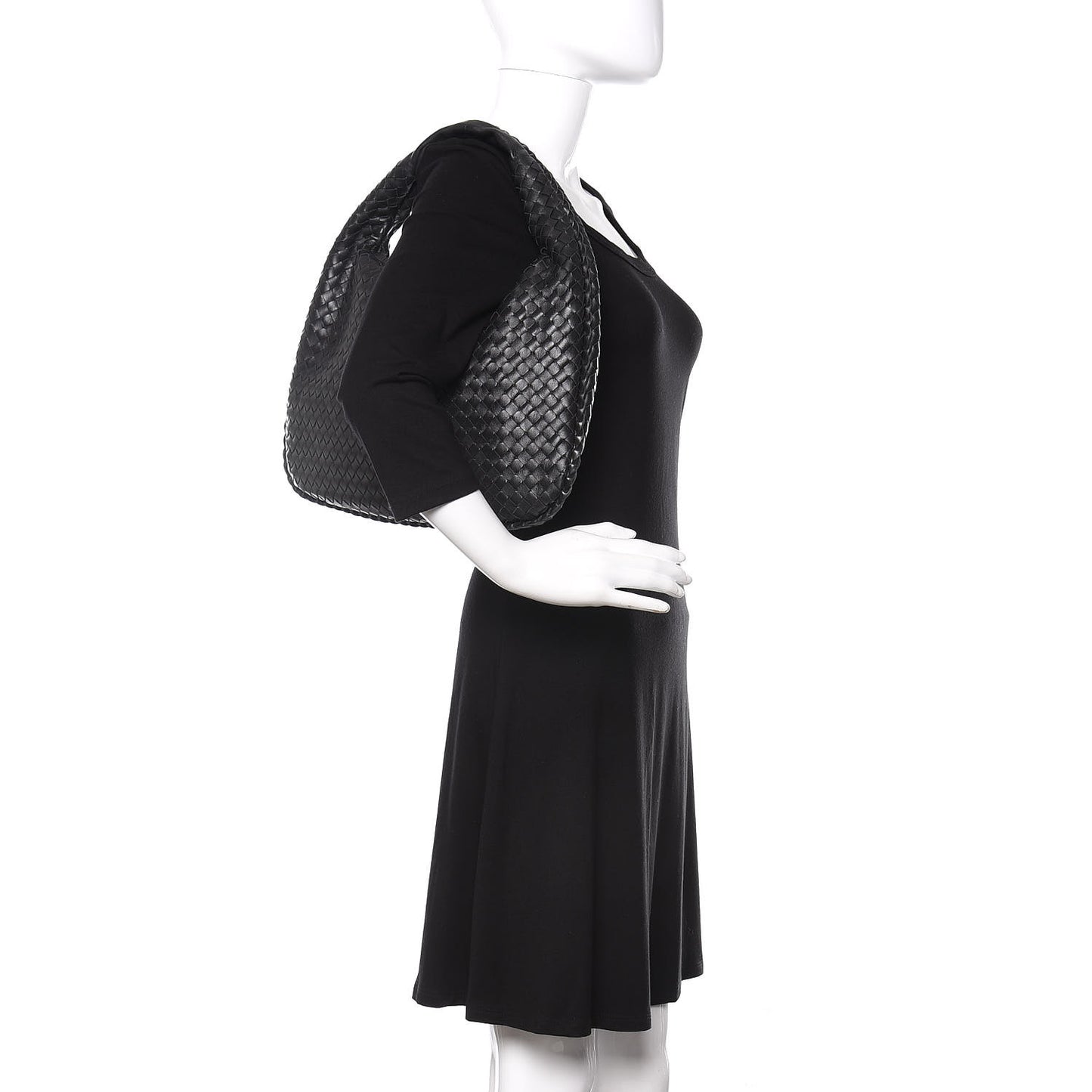 Nappa Intrecciato Medium Veneta Hobo Black