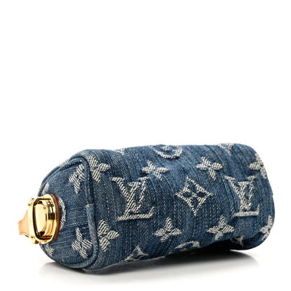 Louis Vuitton Monogram Denim Pochette Speedy PM Key Holder Blue 4 of 6