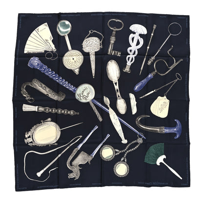 Hermes Silk Nous Sommes Inseparables Scarf 90 Caban Anthracite Creme 1 of 5