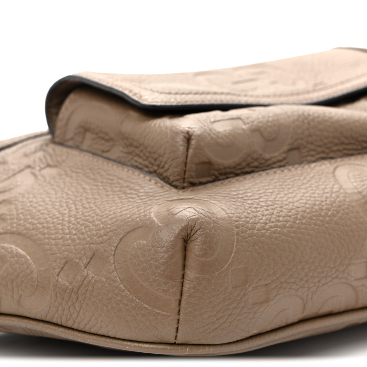 Piuma Calfskin Jumbo GG Embossed Pocket Belt Bag  Good Taupe