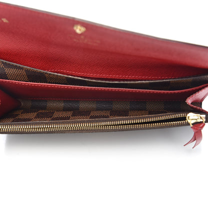 Louis Vuitton Damier Ebene Emilie Wallet Red 5 of 8