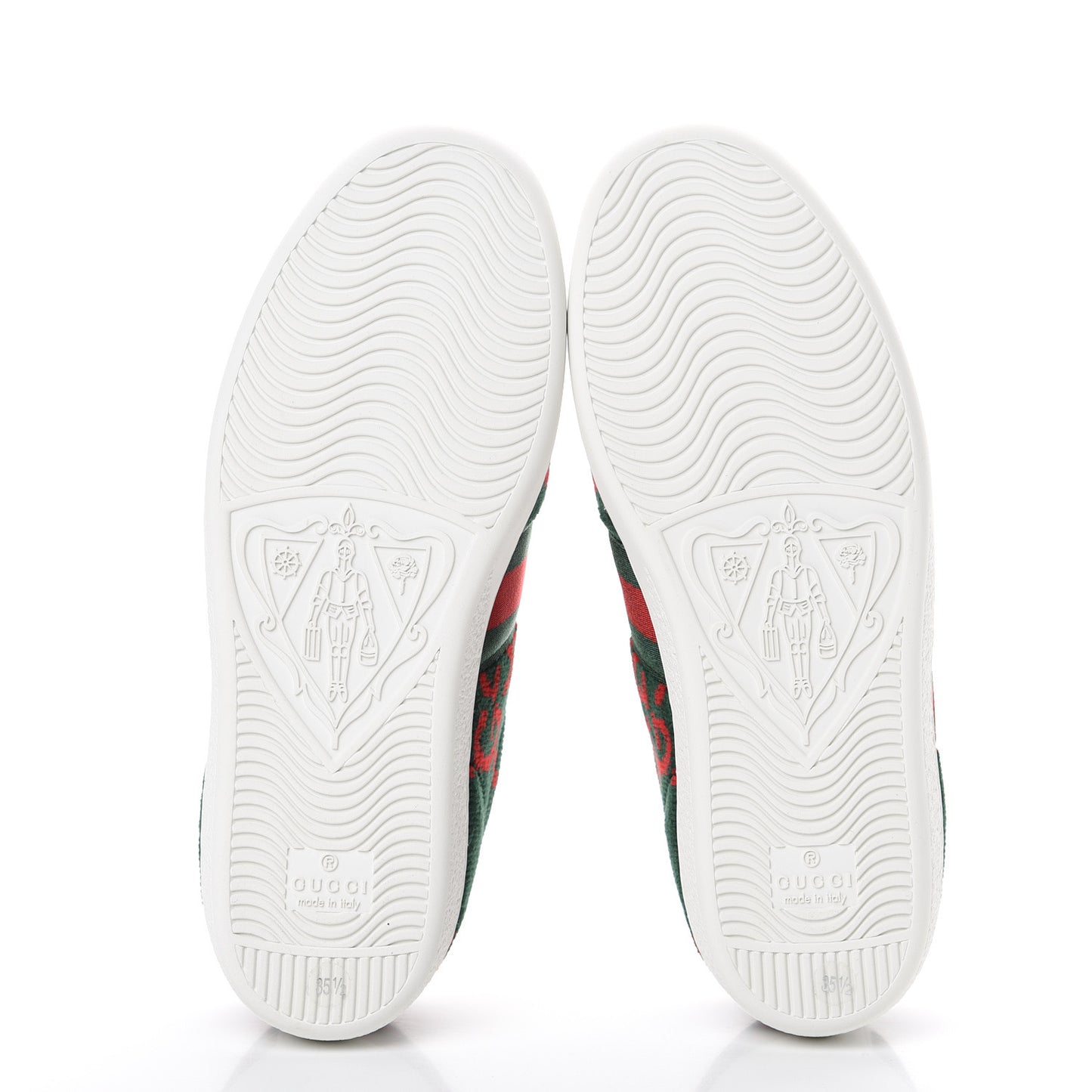Terry Cloth GG Monogram Web Womens Ace Sneakers 35.5 Green Red