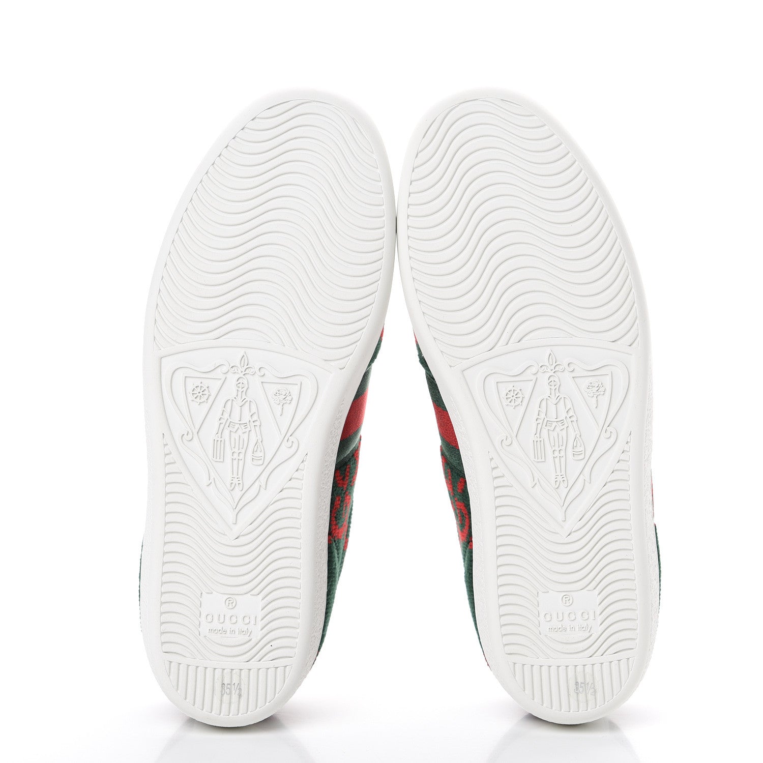 Gucci Terry Cloth GG Monogram Web Womens Ace Sneakers 35.5 Green Red 5 of 8