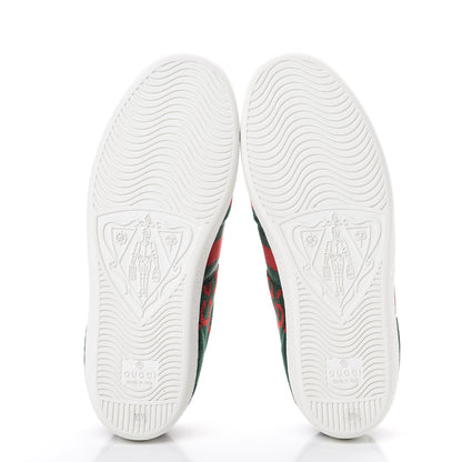 Gucci Terry Cloth GG Monogram Web Womens Ace Sneakers 35.5 Green Red 5 of 8