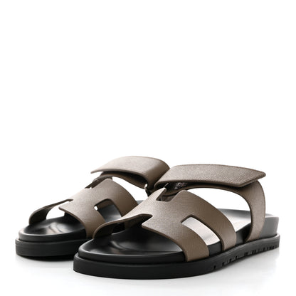 Hermes Epsom Womens Chypre Sandals 36 Etoupe 3 of 9