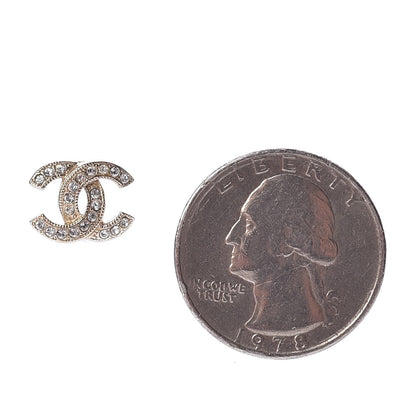 Chanel Crystal Mini CC Earrings Gold 2 of 6