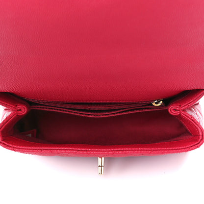 Chanel Caviar Quilted Mini Coco Handle Flap Dark Pink 5 of 11