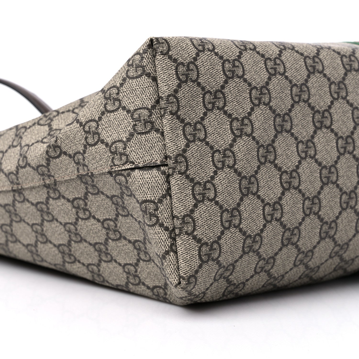 Gucci GG Supreme Monogram Textured Calfskin Web Medium Ophidia Shopping Tote Beige Ebony New Acero 9 of 12