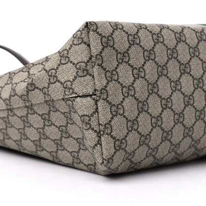 Gucci GG Supreme Monogram Textured Calfskin Web Medium Ophidia Shopping Tote Beige Ebony New Acero 9 of 12