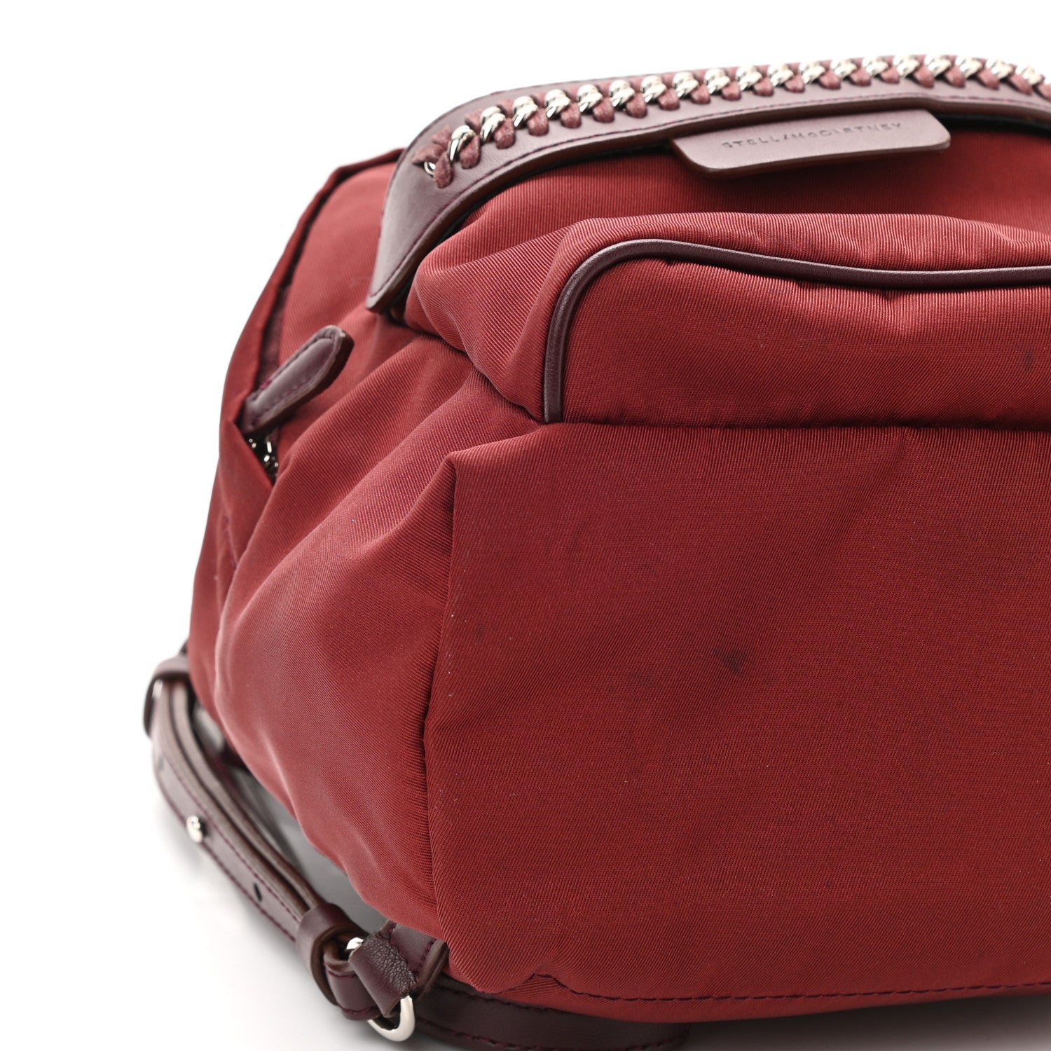 Stella McCartney Nylon Eco Alter Nappa Mini Falabella GO Backpack Burgundy 8 of 9