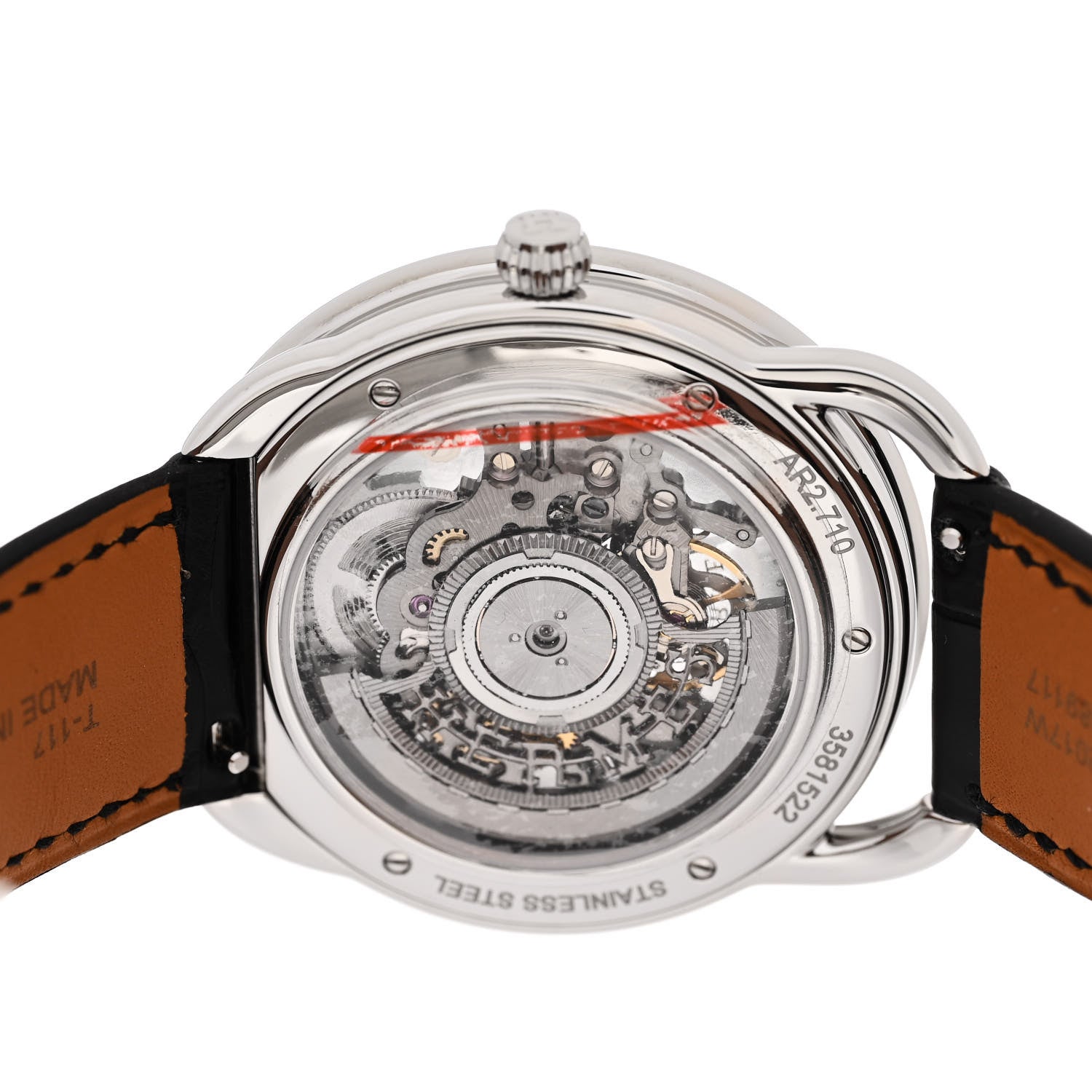 Hermes Stainless Steel Alligator 40mm Arceau Squelette Automatic Watch Noir 4 of 5