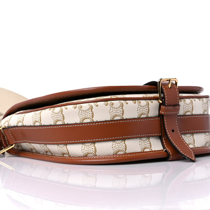 Celine Triomphe Canvas Large Strap Folco Bag White 7 of 13