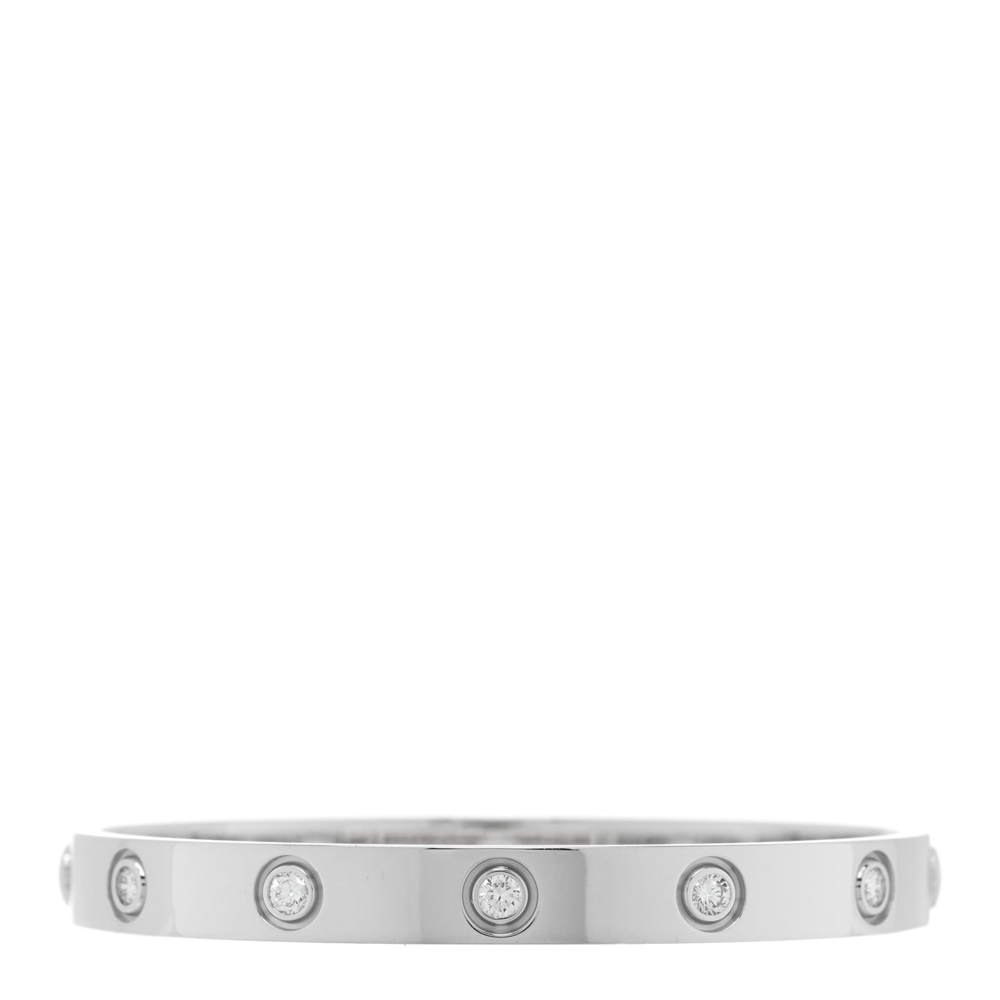 18K White Gold 10 Diamond LOVE Bracelet 16