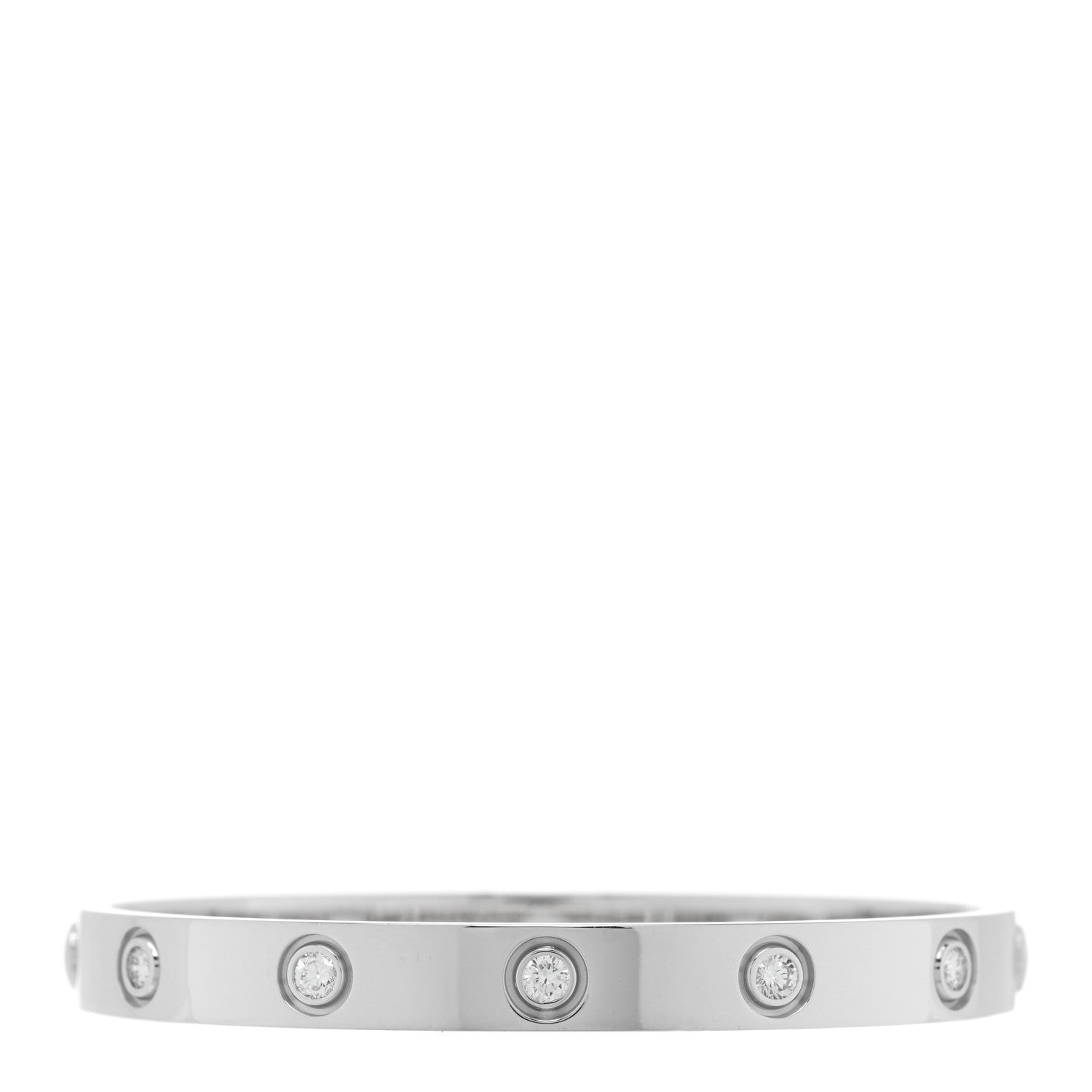 Cartier 18K White Gold 10 Diamond LOVE Bracelet 16 2 of 7