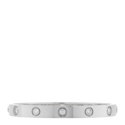 Cartier 18K White Gold 10 Diamond LOVE Bracelet 16 2 of 7