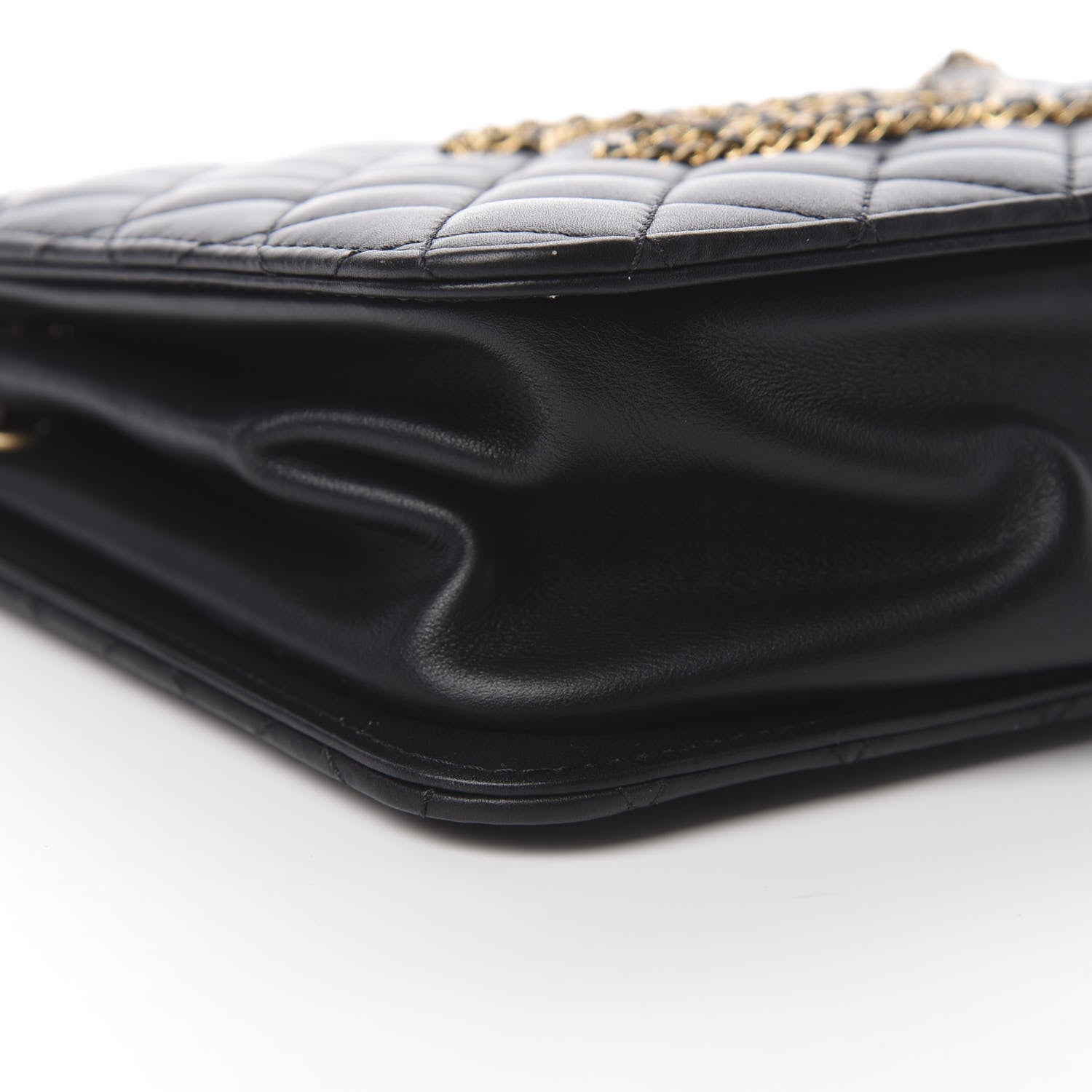 Chanel Calfskin Quilted CC Chain Accordion Tote Black 9 of 16
