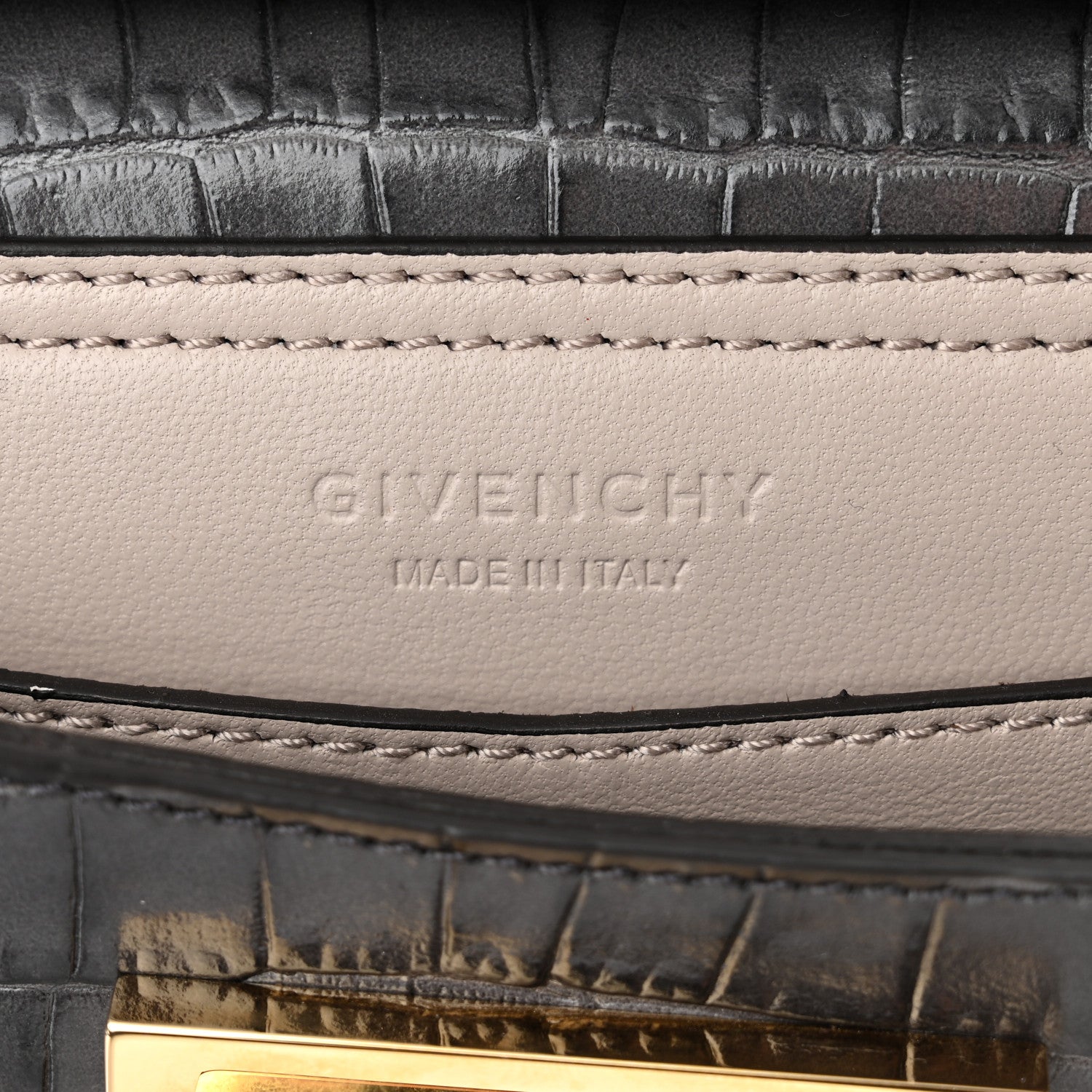 Givenchy Calfskin Crocodile Embossed Mini Mystic Shoulder Bag Storm Grey 6 of 9