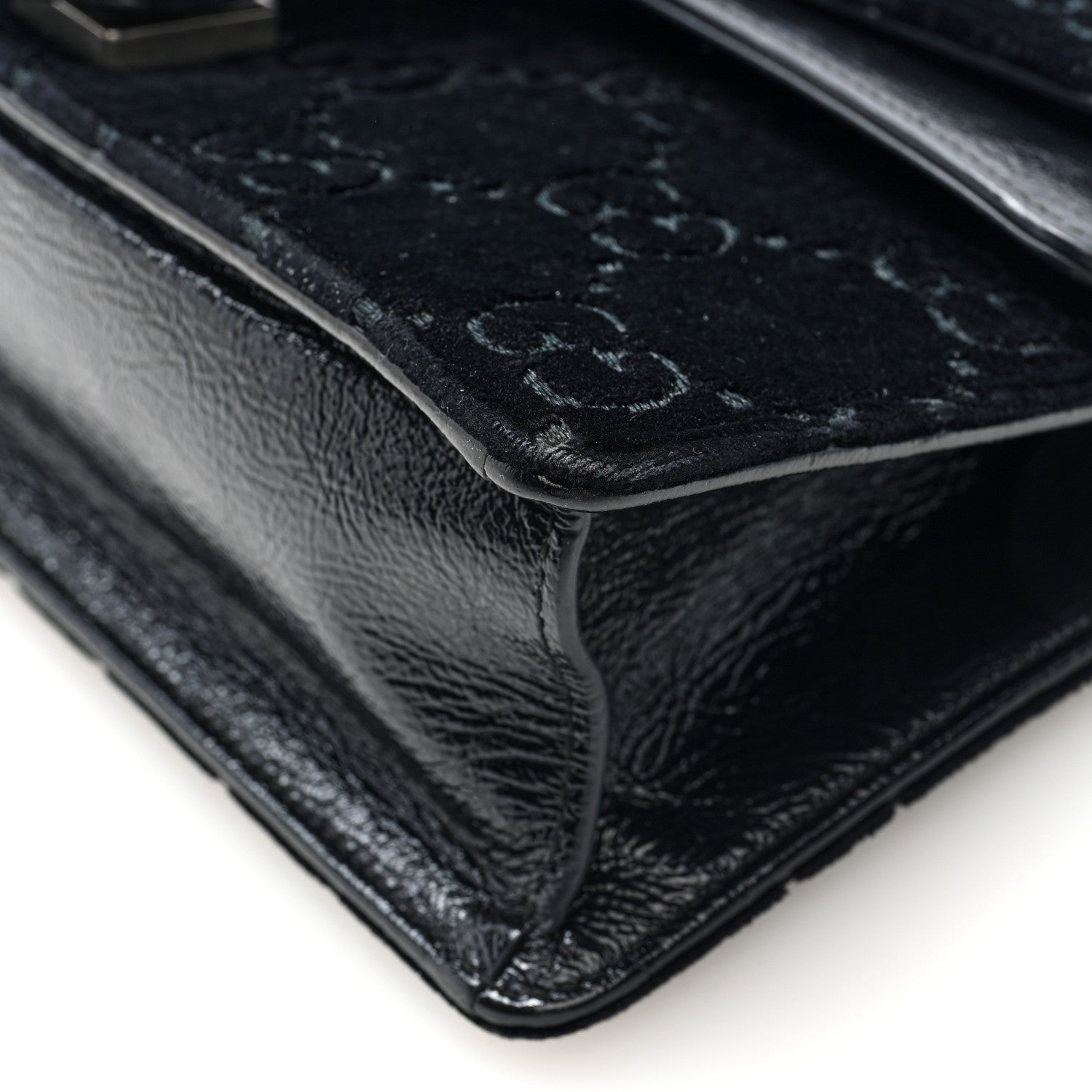 Gucci Velvet Skipper Crystal GG Monogram Small Dionysus Shoulder Bag Black Black Diamond 11 of 11