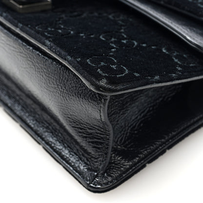 Gucci Velvet Skipper Crystal GG Monogram Small Dionysus Shoulder Bag Black Black Diamond 11 of 11