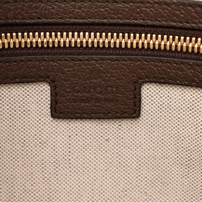 Gucci Monogram Jumbo GG Textured Dollar Calfskin Web Wristlet Messenger Bag Camel Ebony New Acero 6 of 9