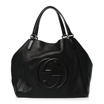Gucci Pebbled Calfskin Medium Soho Shoulder Bag Black 1 of 8