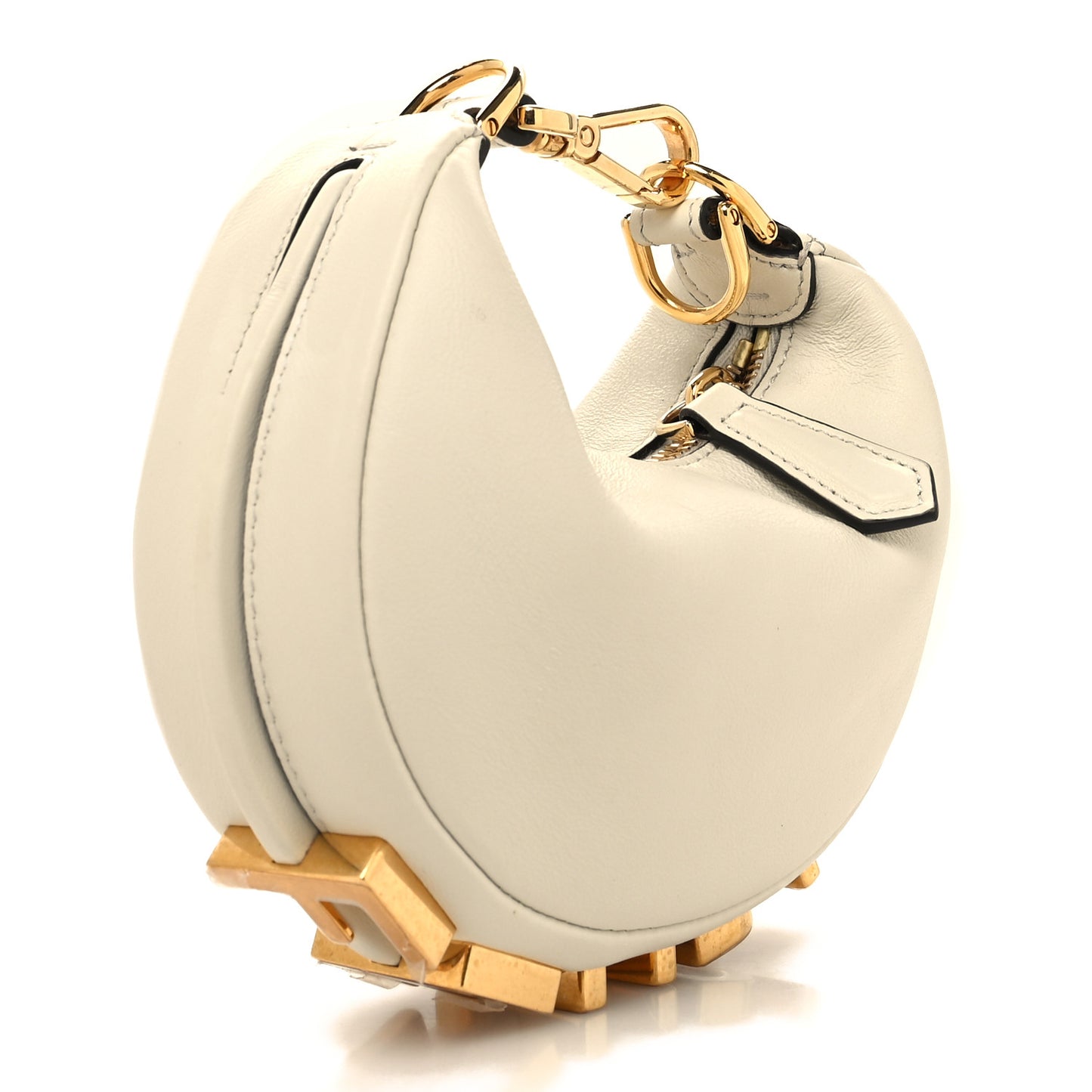 Vitello Grace Matte Nano Fendigraphy Hobo Charm White Ice