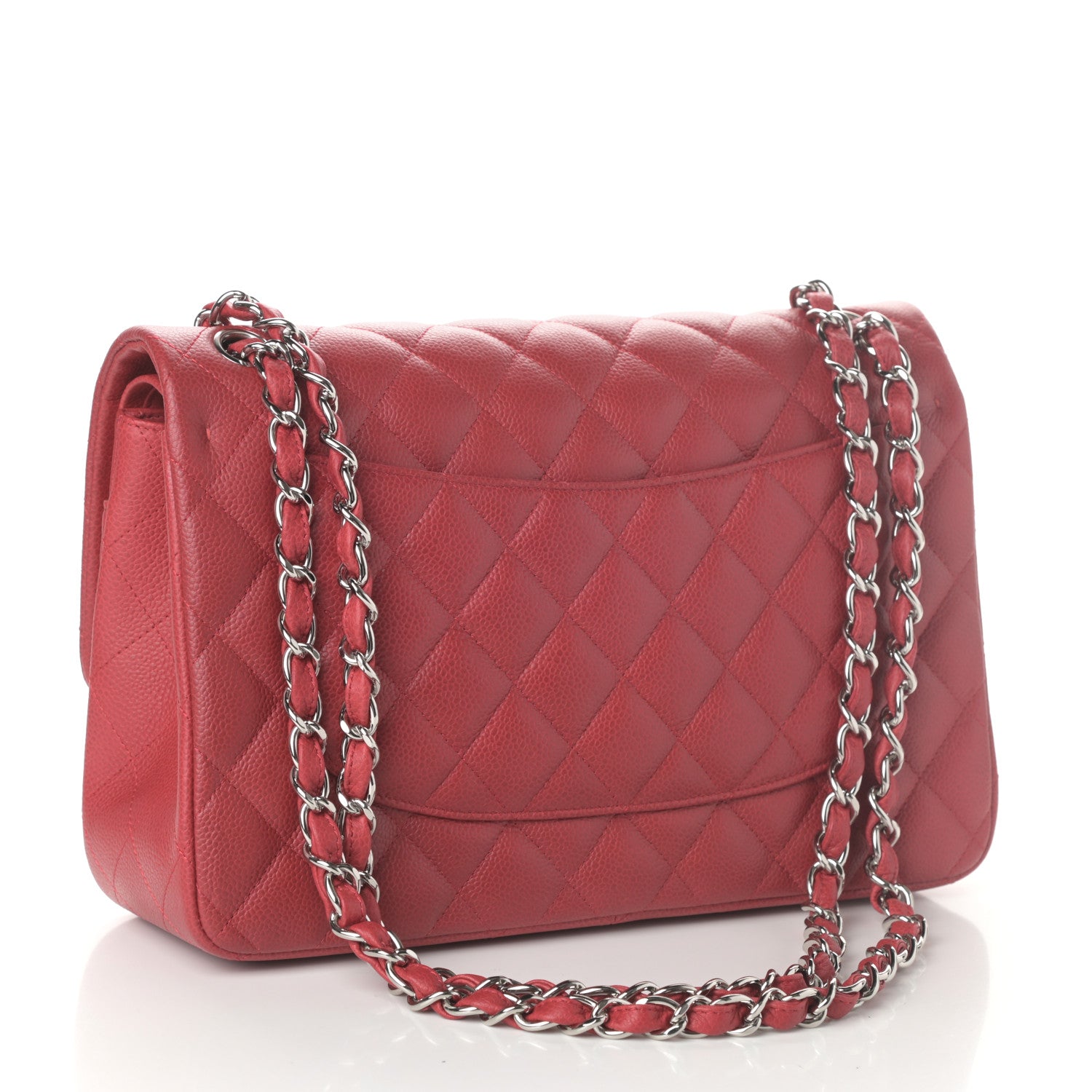 Chanel Caviar Quilted Jumbo Double Flap Red 3 of 10