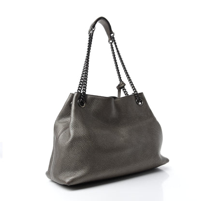 Gucci Metallic Pebbled Calfskin Medium Soho Chain Shoulder Bag Sasso 3 of 17