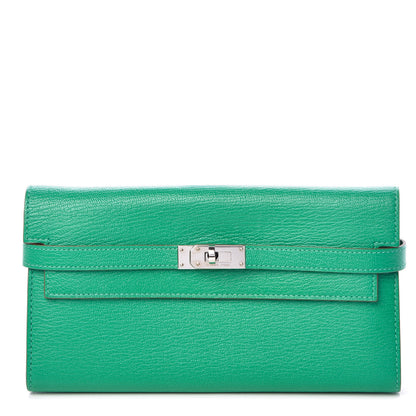 Hermes Chevre Mysore Kelly Longue Wallet Menthe 1 of 7