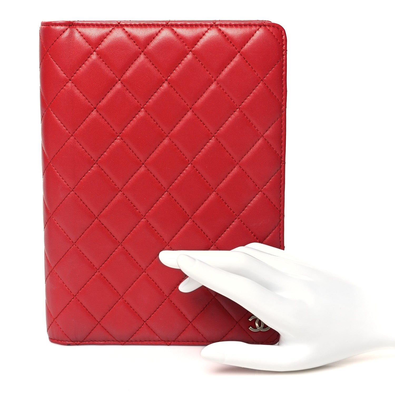 Chanel Lambskin Quilted Large Agenda Cover Red 2 of 10