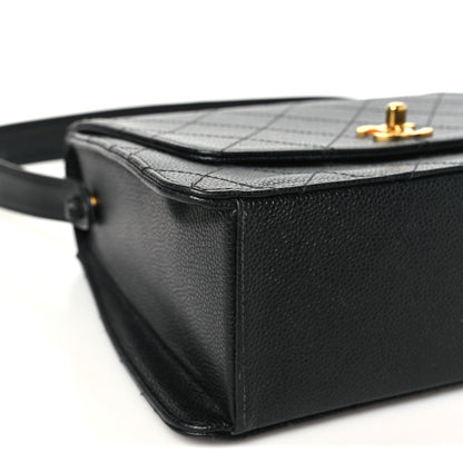 Chanel Caviar Diamond Stitched Flap Shoulder Bag Black 9 of 10