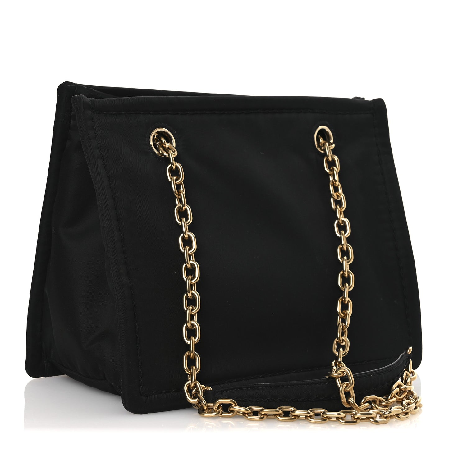 Tessuto Nylon Chain Shoulder Bag Black