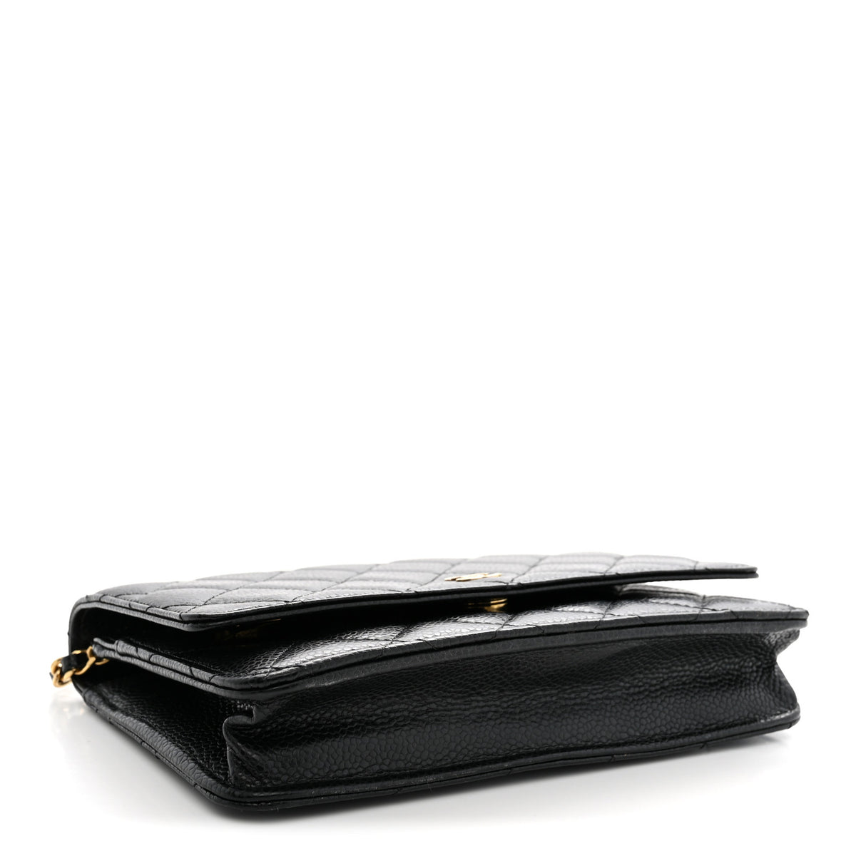 Caviar Quilted Wallet on Chain WOC Black