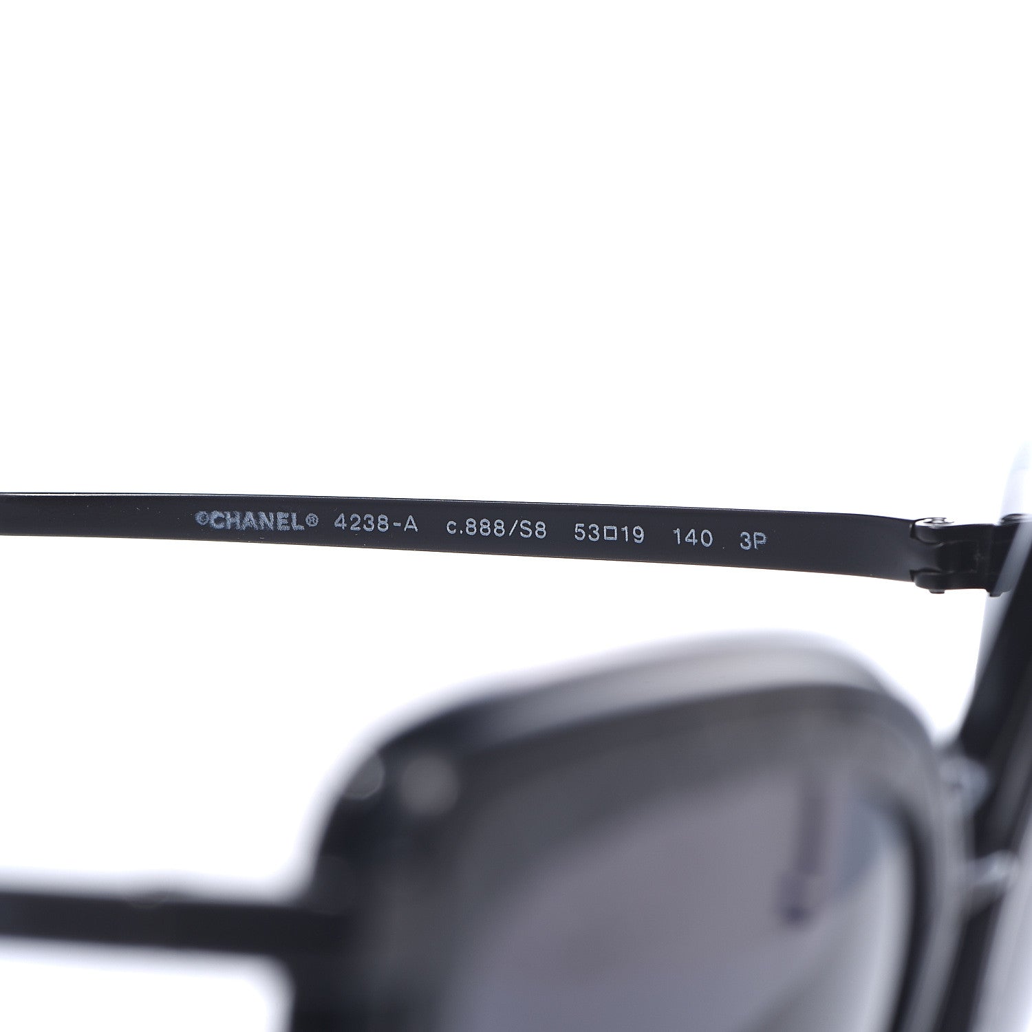 Chanel Acetate Polarized Quilted Metal Butterfly Sunglasses 4238-A Black 5 of 8