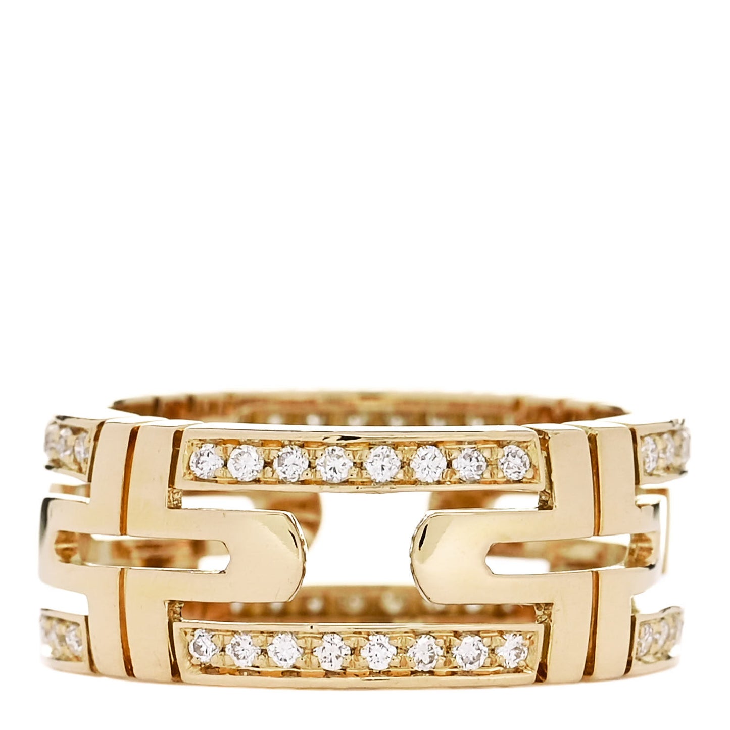 18K Yellow Gold Diamond Parentesi Ring 51 5.75