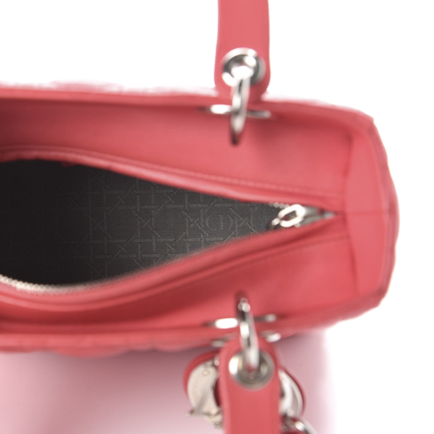 Lambskin Cannage Medium Lady Dior Coral