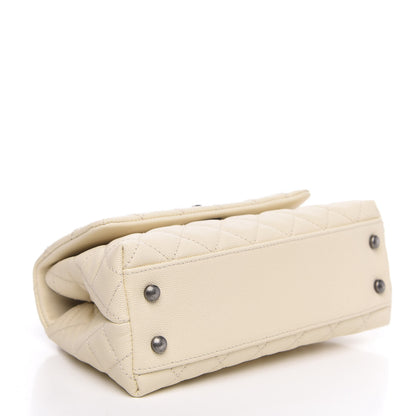 Chanel Caviar Lizard Quilted Mini Coco Handle Flap White 4 of 11