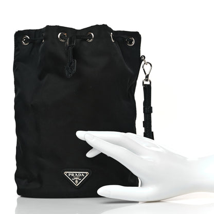 Prada Nylon Vela Drawstring Wristlet Pouch Black 2 of 9