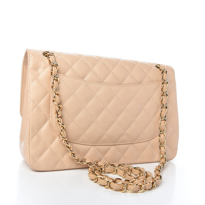 Chanel Caviar Quilted Jumbo Double Flap Beige Clair 3 of 11