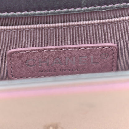 Chanel Iridescent Patent Calfskin PVC Quilted Small Boy Flap Light Purple 6 of 11