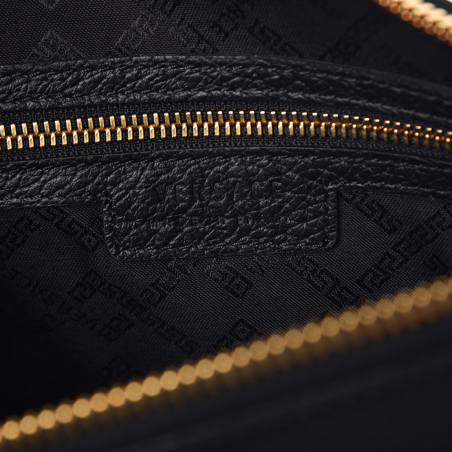 Versace Grained Calfskin Medusa Head Pochette Black 6 of 7