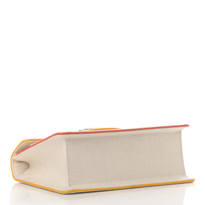 Gucci Linen Canvas Embroidered Small Shoulder Bag White 4 of 11