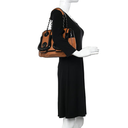 Fendi Nappa Patent B Bag Osso Black 2 of 14