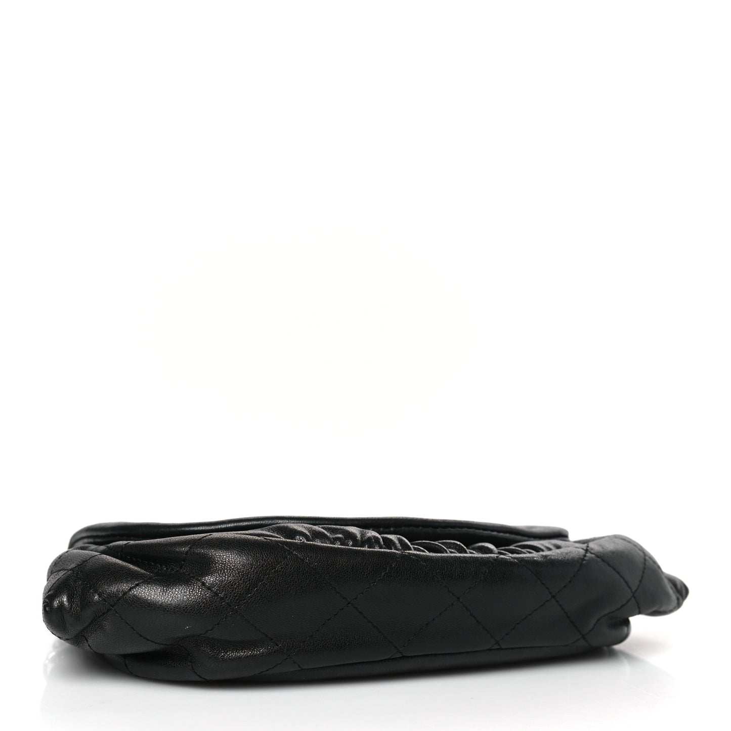 Lambskin Half Moon Wallet On Chain WOC Black