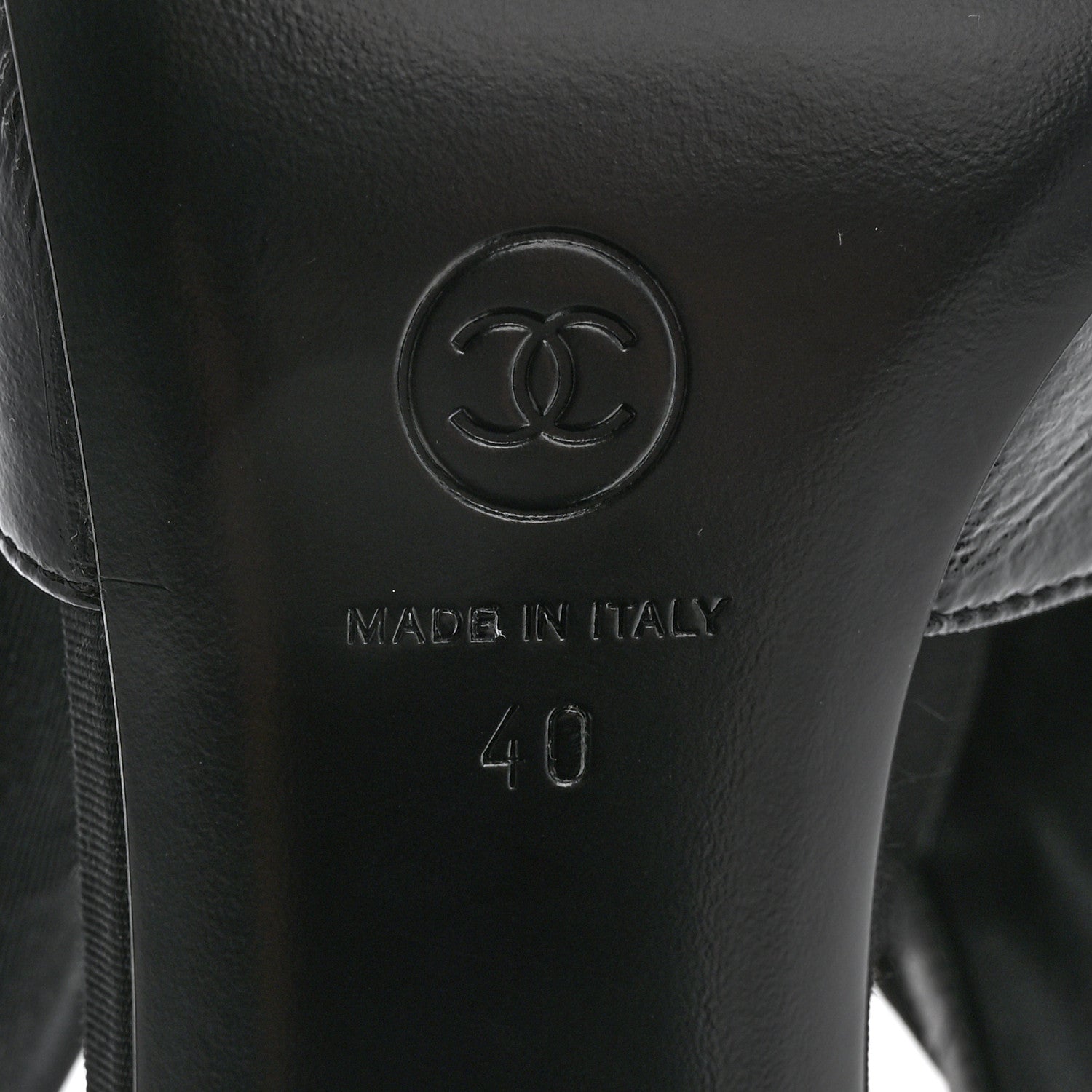 Chanel Crumpled Shiny Fabric Grosgrain Cap Toe Camellia Bow Slingback Pumps 40 Black 7 of 7